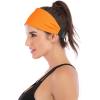 IUGA Adjustable Headbands for Women Non Slip Stretchy Workout Sweatbands for Sports Yoga Fitness Running Hairbands Bike Helmet Friendly Fits All Women & Men(ORANGE NEW)