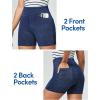 IUGA Stretchy Jean Shorts for Women High Waisted Pull On Jorts with Pockets Denim Shorts Women Summer Casual Shorts 2025(Dark Blue)