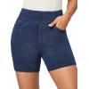 IUGA Stretchy Jean Shorts for Women High Waisted Pull On Jorts with Pockets Denim Shorts Women Summer Casual Shorts 2025(Dark Blue)