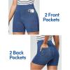 IUGA Stretchy Jean Shorts for Women High Waisted Pull On Jorts with Pockets Denim Shorts Women Summer Casual Shorts 2025(Light Blue)