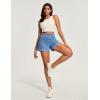 IUGA Stretchy Jorts Women Pull On Jean Shorts Womens High Waisted Folded Hem Denim Shorts Summer Casual with Pockets(Baby Blue)