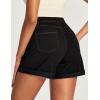 IUGA Stretchy Jorts Women Pull On Jean Shorts Womens High Waisted Folded Hem Denim Shorts Summer Casual with Pockets(Black)