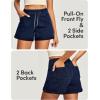 IUGA Stretchy Jorts Women Pull On Jean Shorts Womens High Waisted Folded Hem Denim Shorts Summer Casual with Pockets(Dark Blue)