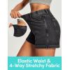 IUGA Stretchy Jorts Women Pull On Jean Shorts Womens High Waisted Folded Hem Denim Shorts Summer Casual with Pockets(Gray)