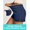 IUGA Stretchy Jorts Women Pull On Jean Shorts Womens High Waisted Folded Hem Denim Shorts Summer Casual with Pockets(Light Blue)