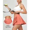 IUGA Tennis Skirt Pleated Skirts for Women with Pockets High Waisted Athletic Skirt Skorts for Woman Workout Golf Skort(Creamy Orange)