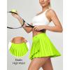 IUGA Tennis Skirt Pleated Skirts for Women with Pockets High Waisted Athletic Skirt Skorts for Woman Workout Golf Skort(Neon Green)