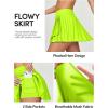 IUGA Tennis Skirt Pleated Skirts for Women with Pockets High Waisted Athletic Skirt Skorts for Woman Workout Golf Skort(Neon Green)