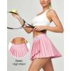 IUGA Tennis Skirt Pleated Skirts for Women with Pockets High Waisted Athletic Skirt Skorts for Woman Workout Golf Skort(Pink)