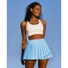 IUGA Tennis Skirt Pleated Skirts for Women with Pockets High Waisted Athletic Skirt Skorts for Woman Workout Golf Skort(Sky Blue)