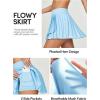 IUGA Tennis Skirt Pleated Skirts for Women with Pockets High Waisted Athletic Skirt Skorts for Woman Workout Golf Skort(Sky Blue)