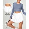 IUGA Tennis Skirt Pleated Skirts for Women with Pockets High Waisted Athletic Skirt Skorts for Woman Workout Golf Skort(White)