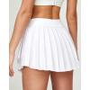 IUGA Tennis Skirt Pleated Skirts for Women with Pockets High Waisted Athletic Skirt Skorts for Woman Workout Golf Skort(White)