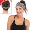 IUGA Adjustable Headbands for Women Non Slip Stretchy Workout Sweatbands for Sports Yoga Fitness Running Hairbands Bike Helmet Friendly Fits All Women & Men(SPACE DYE GRAY NEW)