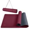 IUGA Yoga Mat Thick Non Slip Anti-tear Pilates Mat Eco Friendly Hot Yoga Mats for Workout & Exercise(72″x 24″x 6mm)(Dark Red)