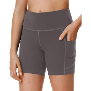 IUGA Girl’s 5″ Volleyball Biker Shorts Stretch Kid Cheer Shorts Dance Athletic Compression Spandex Shorts with Pockets(Dark Gray)