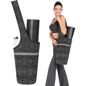 IUGA Yoga Mat Bag with Large Size Pocket & Inner Zipper Pocket, Yoga Carrier Bag Fit Most Yoga Mat Size