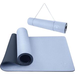 IUGA Yoga Mat Thick Non Slip Anti-tear Pilates Mat Eco Friendly Hot Yoga Mats for Workout & Exercise(72″x 24″x 6mm)(Gray)