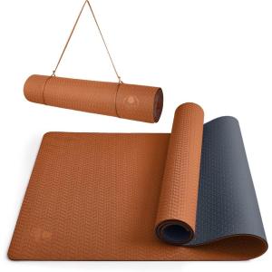 IUGA Yoga Mat Thick Non Slip Anti-tear Pilates Mat Eco Friendly Hot Yoga Mats for Workout & Exercise(72″x 24″x 6mm)(Orange)
