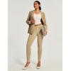 IUGA Fleece Lined Pants Women Pull on Stretchy Work Pants for Women Thermal High Waisted Dress Pants(Khaki)