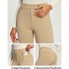 IUGA Fleece Lined Pants Women Pull on Stretchy Work Pants for Women Thermal High Waisted Dress Pants(Khaki)