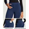 IUGA Fleece Lined Pants Women Pull on Stretchy Work Pants for Women Thermal High Waisted Dress Pants(Navy Blue)