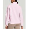 IUGA Soft Quarter Zip Pullover Cropped Sweatshirts for Women Half Zip Pullover Drawstring Hem with Pockets(Pink)