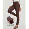 IUGA Stretchy Work Pants Women Pull On Skinny Dress Pants Women Slim Fit Office Teacher Business Casual Outfits with Pockets(Brown)