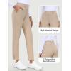IUGA Stretchy Work Pants for Women 7/8 Ankle Golf Pants Pull On Business Casual Travel Dress Pants with Pockets Khaki