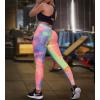 IUGA TIK Tok Leggings for Women Butt Lifting Tiktok Butt Leggings High Waisted Yoga Pants Workout Leggings for Women(Bubble Textured – Tie Dye Rainbow)