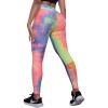 IUGA TIK Tok Leggings for Women Butt Lifting Tiktok Butt Leggings High Waisted Yoga Pants Workout Leggings for Women(Bubble Textured – Tie Dye Rainbow)