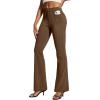 IUGA Womens Dress Pants Bootcut Business Casual Work Pants with Pockets Stretchy Slacks Pull On Trousers Office(Brown)