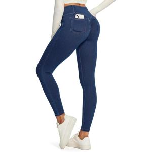 IUGA Butt Lifting Jeans for Women Trendy High Waisted Stretchy Women Jeans Skinny Jeggings Tummy Control with Pockets(Dark Blue)
