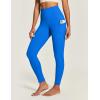 IUGA High Waist Yoga Pants with Pockets, Leggings for Women Tummy Control, Workout Leggings for Women 4 Way Stretch(Azure Blue)
