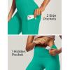 IUGA High Waist Yoga Pants with Pockets, Leggings for Women Tummy Control, Workout Leggings for Women 4 Way Stretch(Ocean Green)