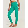 IUGA High Waist Yoga Pants with Pockets, Leggings for Women Tummy Control, Workout Leggings for Women 4 Way Stretch(Ocean Green)
