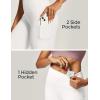 IUGA High Waist Yoga Pants with Pockets, Leggings for Women Tummy Control, Workout Leggings for Women 4 Way Stretch(Off-white)