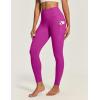 IUGA High Waist Yoga Pants with Pockets, Leggings for Women Tummy Control, Workout Leggings for Women 4 Way Stretch(Red Violet)