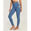 IUGA High Waist Yoga Pants with Pockets, Leggings for Women Tummy Control, Workout Leggings for Women 4 Way Stretch(Steel Blue)