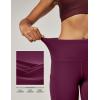 IUGA High Waist Yoga Pants with Pockets, Leggings for Women Tummy Control, Workout Leggings for Women 4 Way Stretch(Wine Red)