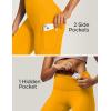 IUGA High Waist Yoga Pants with Pockets, Leggings for Women Tummy Control, Workout Leggings for Women 4 Way Stretch(Yellow)