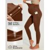 IUGA Buttery Soft Maternity Leggings Over The Belly Maternity Pants with Pockets Maternity Clothes for Yoga Work(Brown)