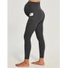 IUGA Buttery Soft Maternity Leggings Over The Belly Maternity Pants with Pockets Maternity Clothes for Yoga Work(Dark Grey)