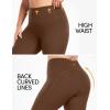 IUGA Buttery Soft Plus Size Leggings for Women No Front Seam Leggings with Pockets for Women Tummy Control Yoga Pants 3X 4X Chestnut