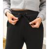 IUGA Fleece Lined Sweatpants Women Joggers with Pockets High Waisted Sherpa Winter Pants for Women Warm(Black)