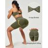 IUGA Gym Shorts Women Scrunch Butt Lifting Tummy Control Biker Shorts with Pockets High Waist Yoga Booty Workout Running 6″(Grass Grey Green)