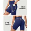 IUGA Gym Shorts Women Scrunch Butt Lifting Tummy Control Biker Shorts with Pockets High Waist Yoga Booty Workout Running 6″(Navy Blue)