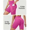 IUGA Gym Shorts Women Scrunch Butt Lifting Tummy Control Biker Shorts with Pockets High Waist Yoga Booty Workout Running 6″(Pink Power)