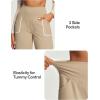 IUGA Wide Leg Yoga Dress Pants for Women with Pockets Stretch Work Pants Women High Waisted Business Casual Trousers Slacks(Khaki)