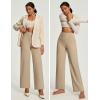 IUGA Wide Leg Yoga Dress Pants for Women with Pockets Stretch Work Pants Women High Waisted Business Casual Trousers Slacks(Khaki)